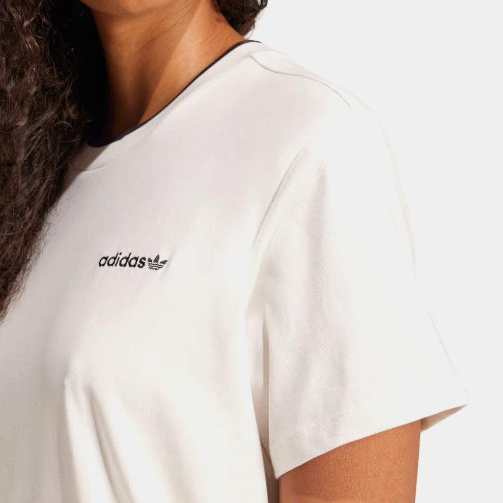Graphic Sports 3 Stripes Womens Short Sleeve Shirt (Cloud White)