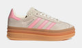 Gazelle Bold Grade School Lifestyle Shoes (Beige/Semi Pink/Cream White)