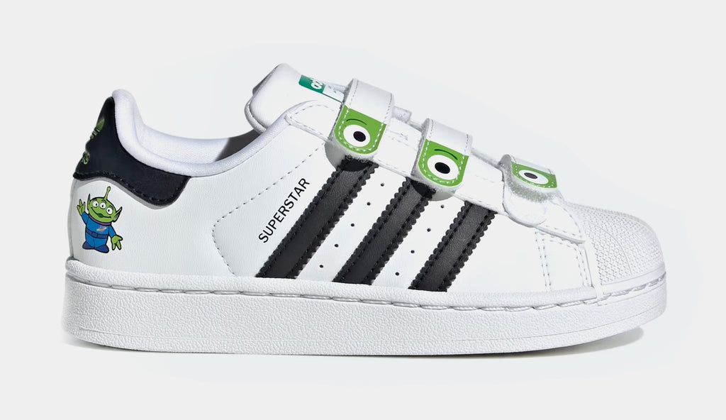 Toy Story Alien Superstar II Preschool Lifestyle Shoes (Cloud White/Core Black/Semi Solar Green)
