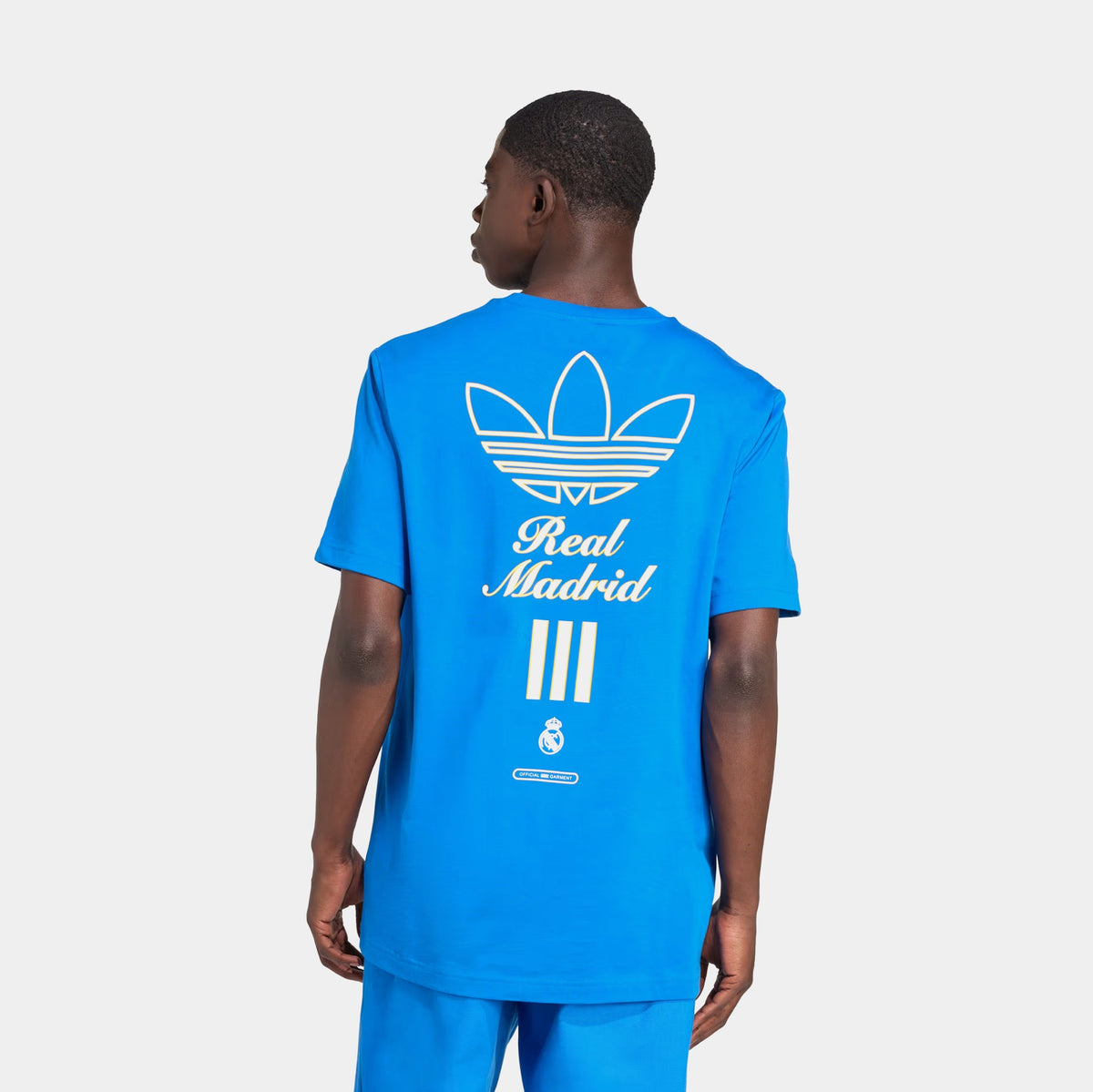 Real Madrid Terrace Icons Graphic Mens Short Sleeve Shirt (Blue Bird)