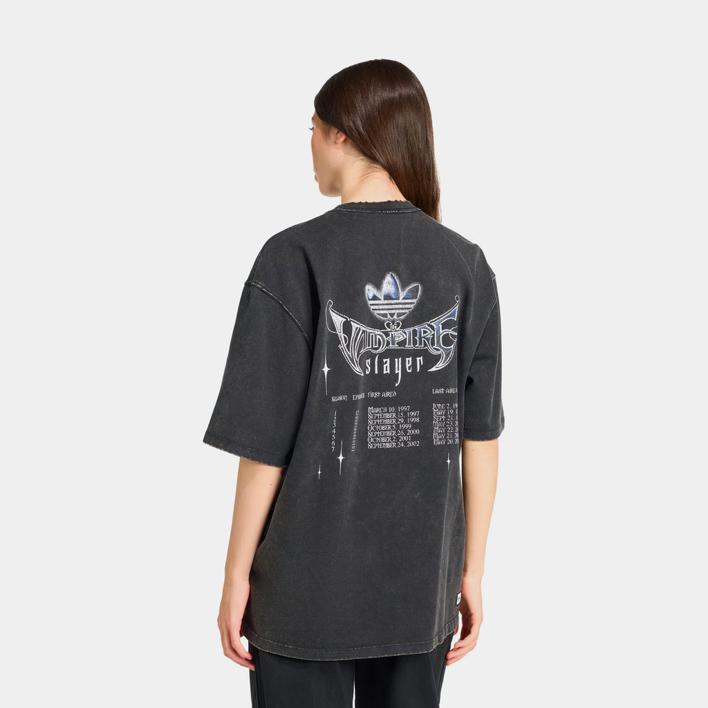 Buffy The Vampire Slayer Oversized Washed Womens Short Sleeve Shirt (Black/Purple)