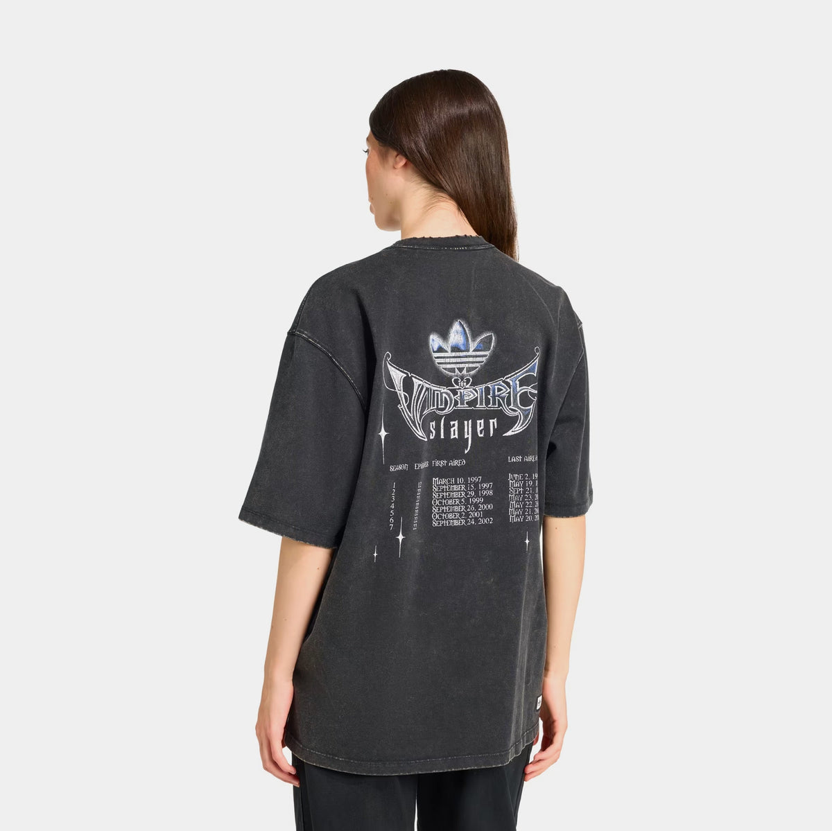 Buffy The Vampire Slayer Oversized Washed Womens Short Sleeve Shirt (Black/Purple)
