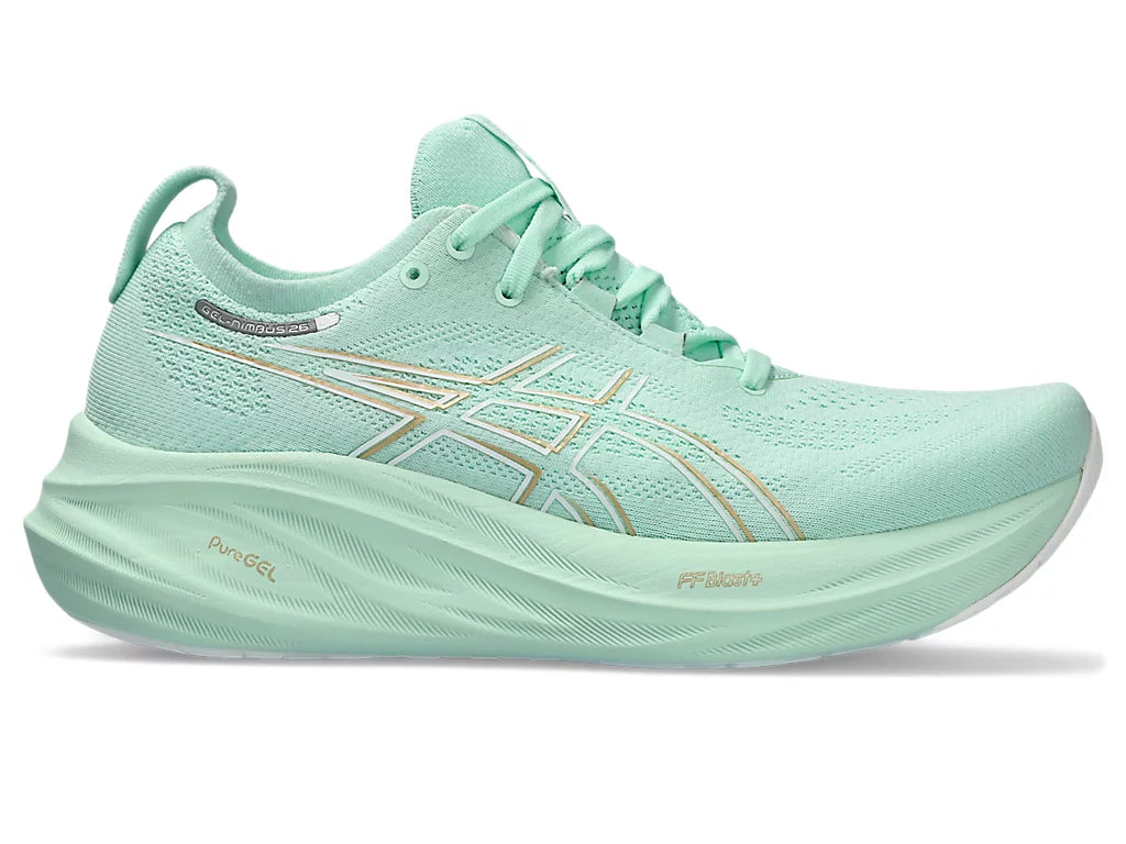 Asics Womens Gel Nimbus 26 Wide - Mint Tint/Pale Mint (1012B602-300)