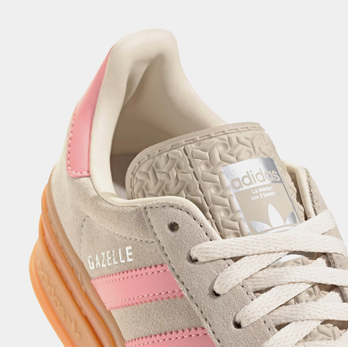 Gazelle Bold Grade School Lifestyle Shoes (Beige/Semi Pink/Cream White)