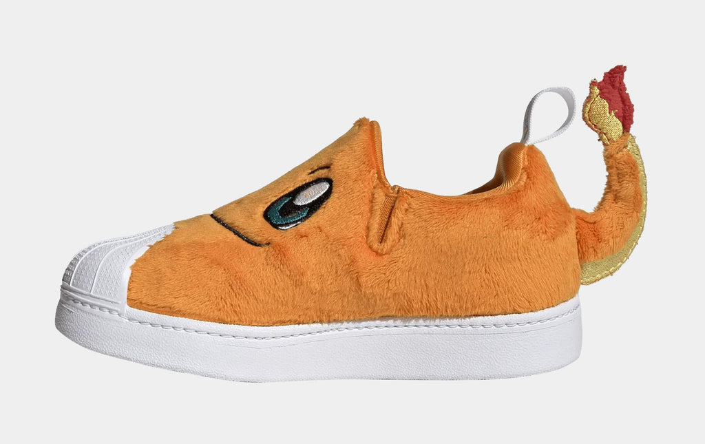 Pokemon x Adidas Superstar Quick On Charmander Preschool Lifestyle Shoes (Orange/C;loud White/Equipment Green)