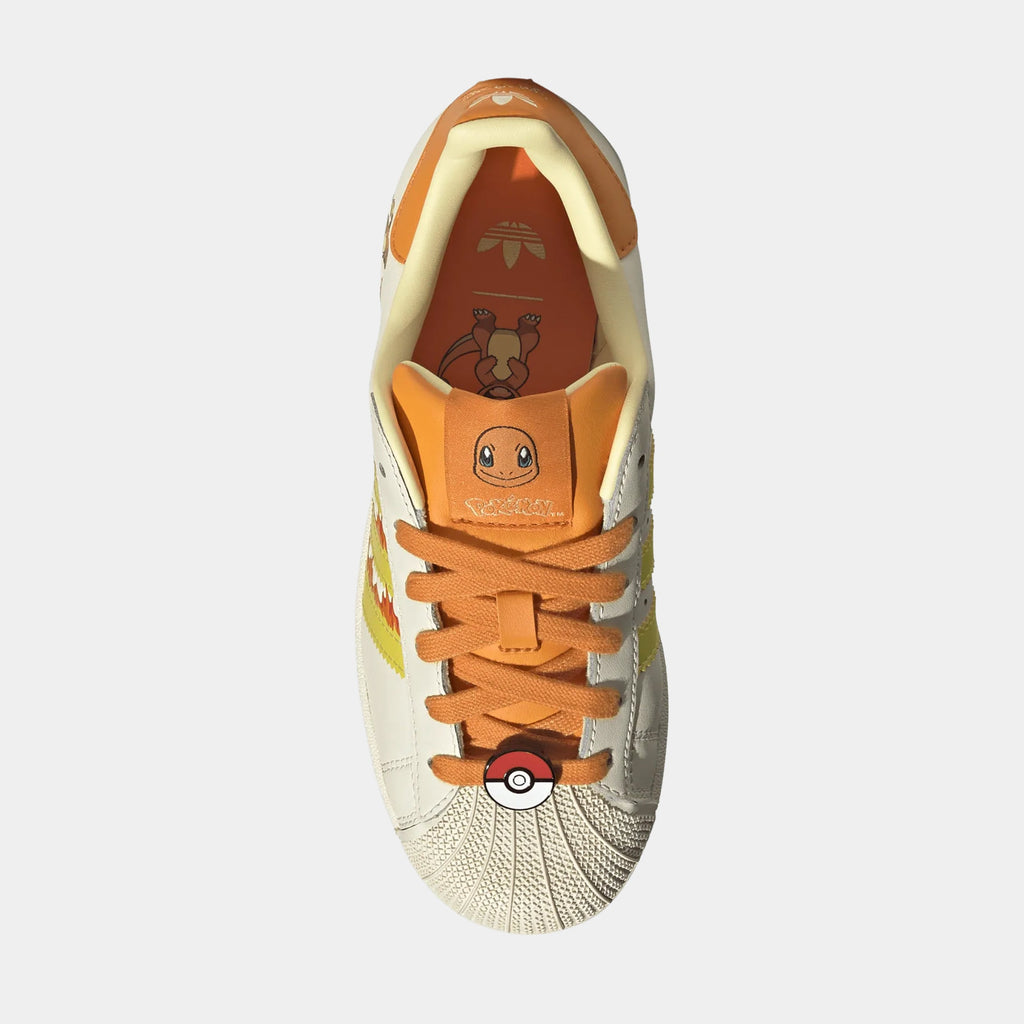 Pokemon x Adidas Superstar II Charmander Grade School Lifestyle Shoes (Cream White/Shock Yellow/Bright Orange)
