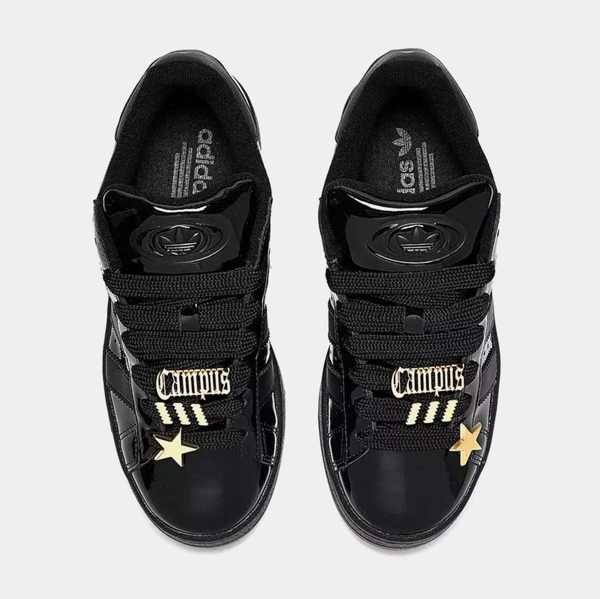 Campus 00s Patent Leather Womens Lifestyle Shoes (Core Black/Core Black/Gold Metallic)