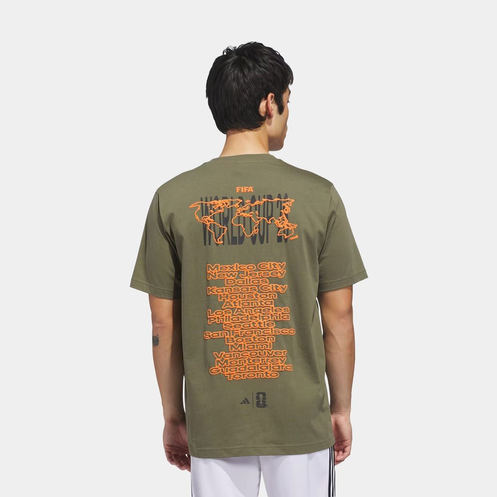 FIFA World Cup '26 Tour Graphic Mens Short Sleeve Shirt (Olive Strata)