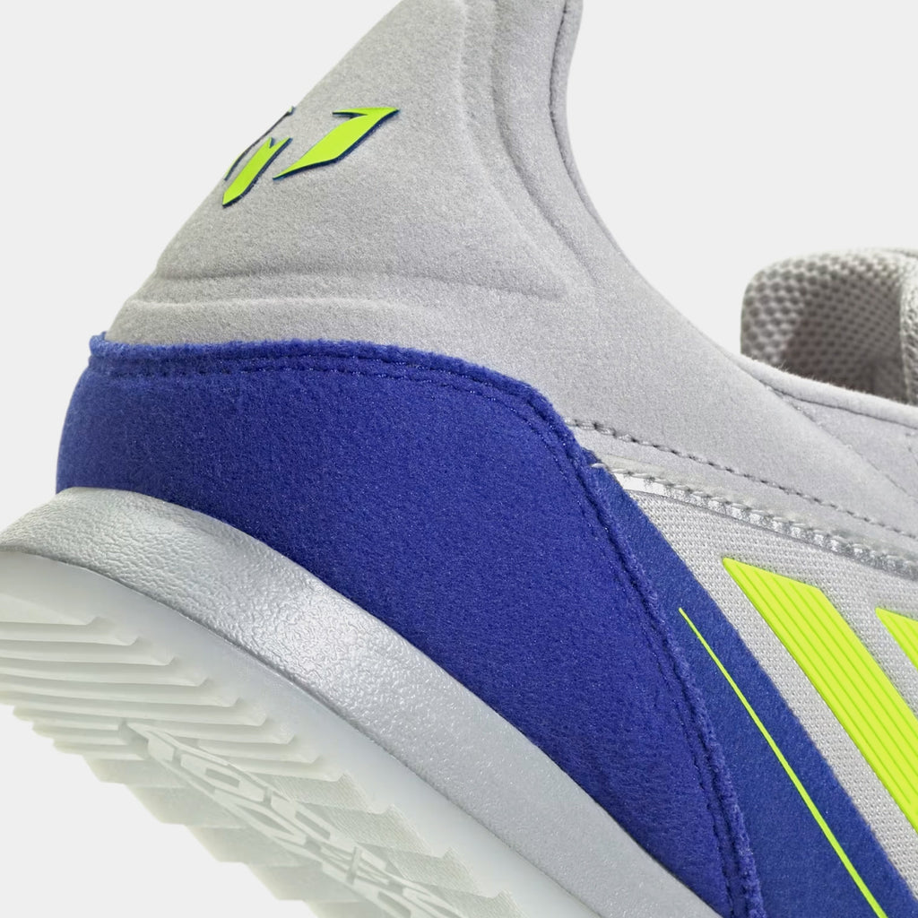 F50 Freestyle Messi Mens Lifestyle Shoes (Silver Metallic/Solar Yellow/Lucid Blue)