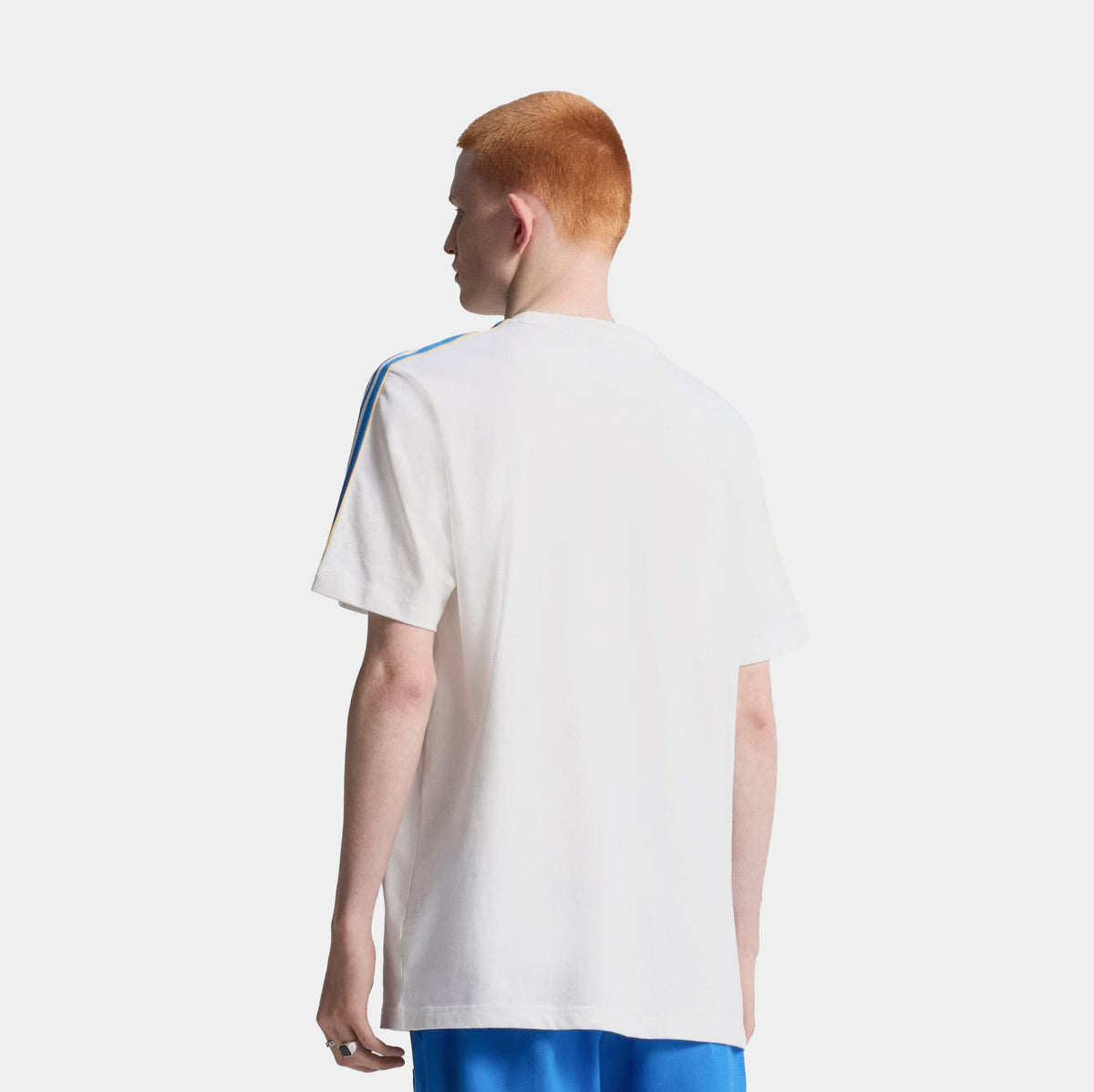 Real Madrid Terrace Icon Mens Short Sleeve Shirt (White/Blue)