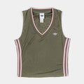 Soccer Summer V Neck Tank Womens Short Sleeve (Olive/Pink)