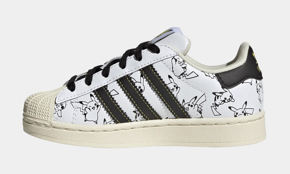 Pokemon x Adidas Superstar II Pikachu Preschool Lifestyle Shoes (Cloud White/Core Black/Gold Metallic)