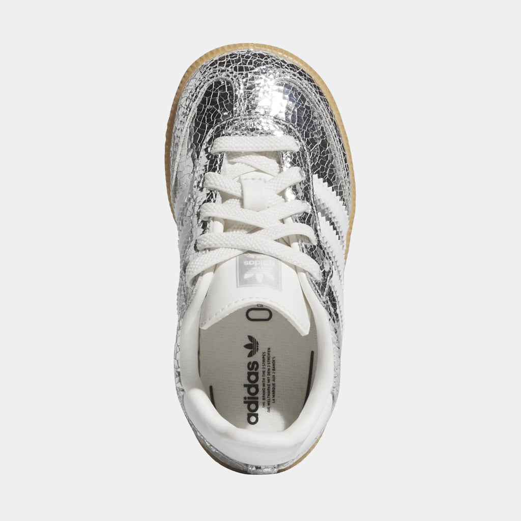 Samba OG Comfort Closure Elastic Laces Infant Toddler Lifestyle Shoes (Silver Metallic/Cloud White/Core White)