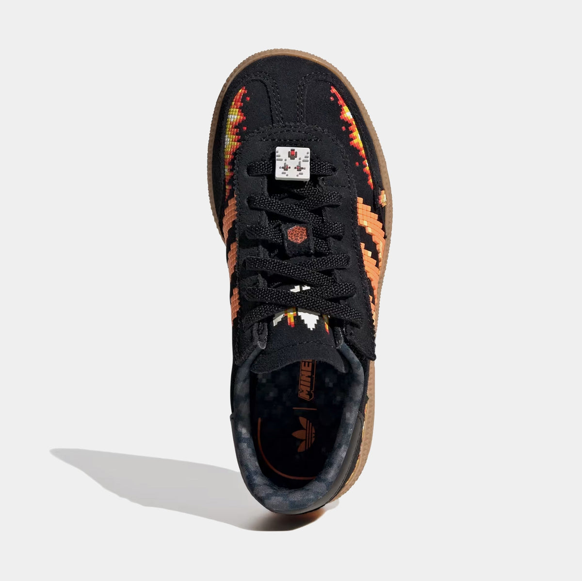 Minecraft Handball Spezial Comfort Closure Elastic Lace Preschool Lifestyle Shoes (Core Black/Pure Orange/Cloud White)