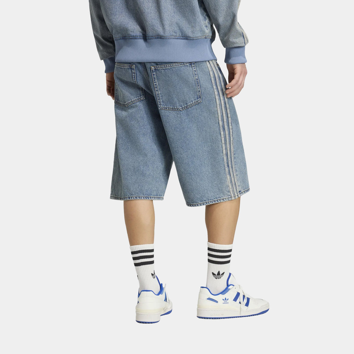Firebird Adicolor Mid Rise Straight Leg Denim Mens Shorts (Worn Blue Denim)