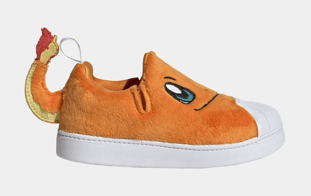 Pokemon x Adidas Superstar Quick On Charmander Preschool Lifestyle Shoes (Orange/C;loud White/Equipment Green)