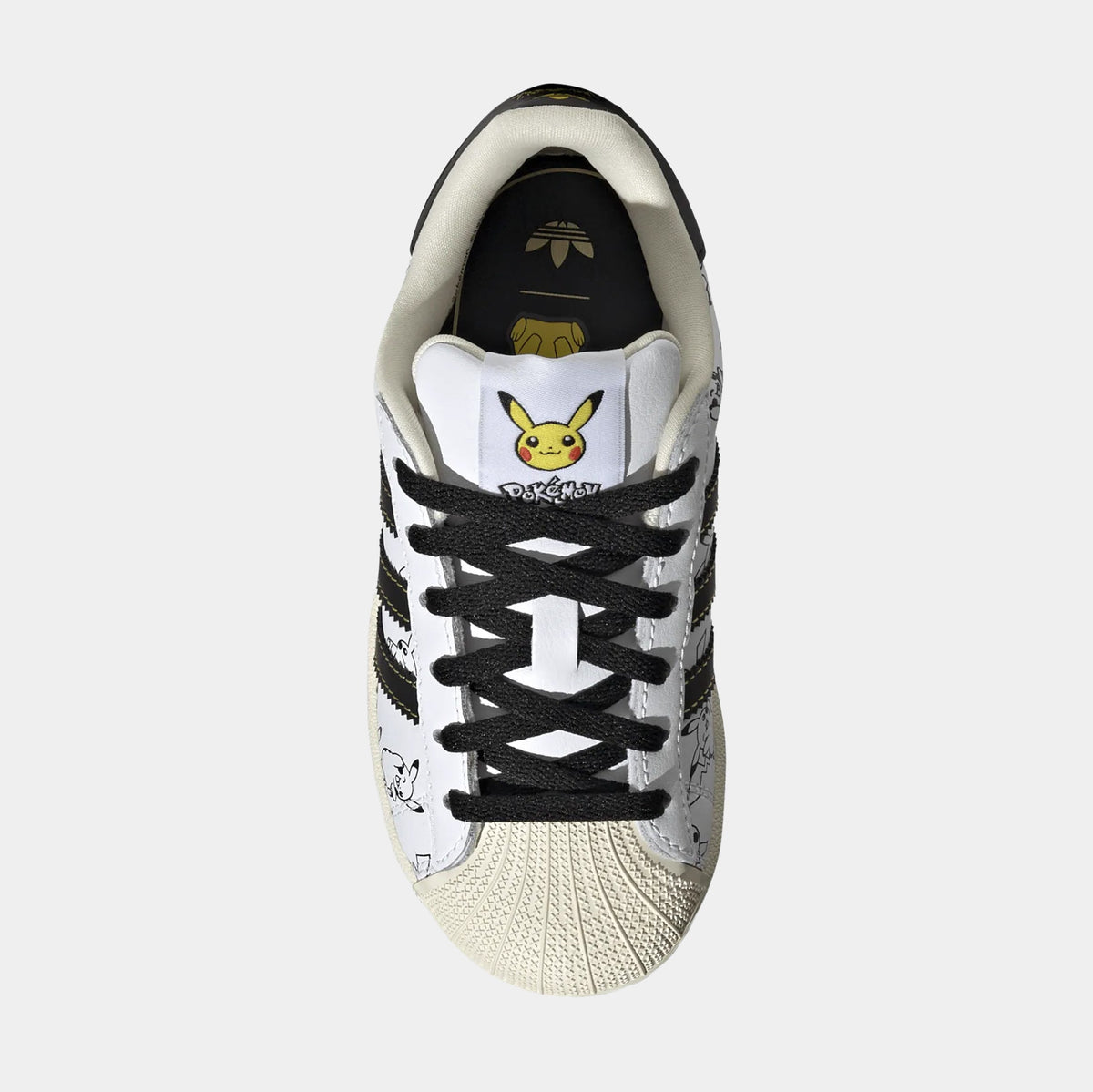 Pokemon x Adidas Superstar II Pikachu Preschool Lifestyle Shoes (Cloud White/Core Black/Gold Metallic)