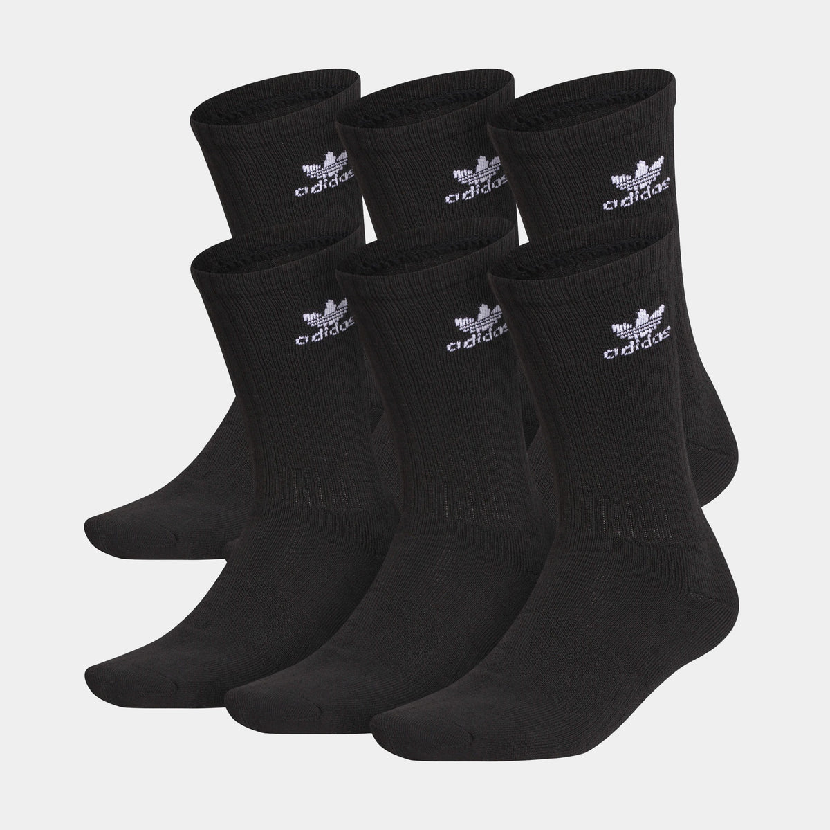 Trefoil 6 pack Crew Mens Socks (Black)