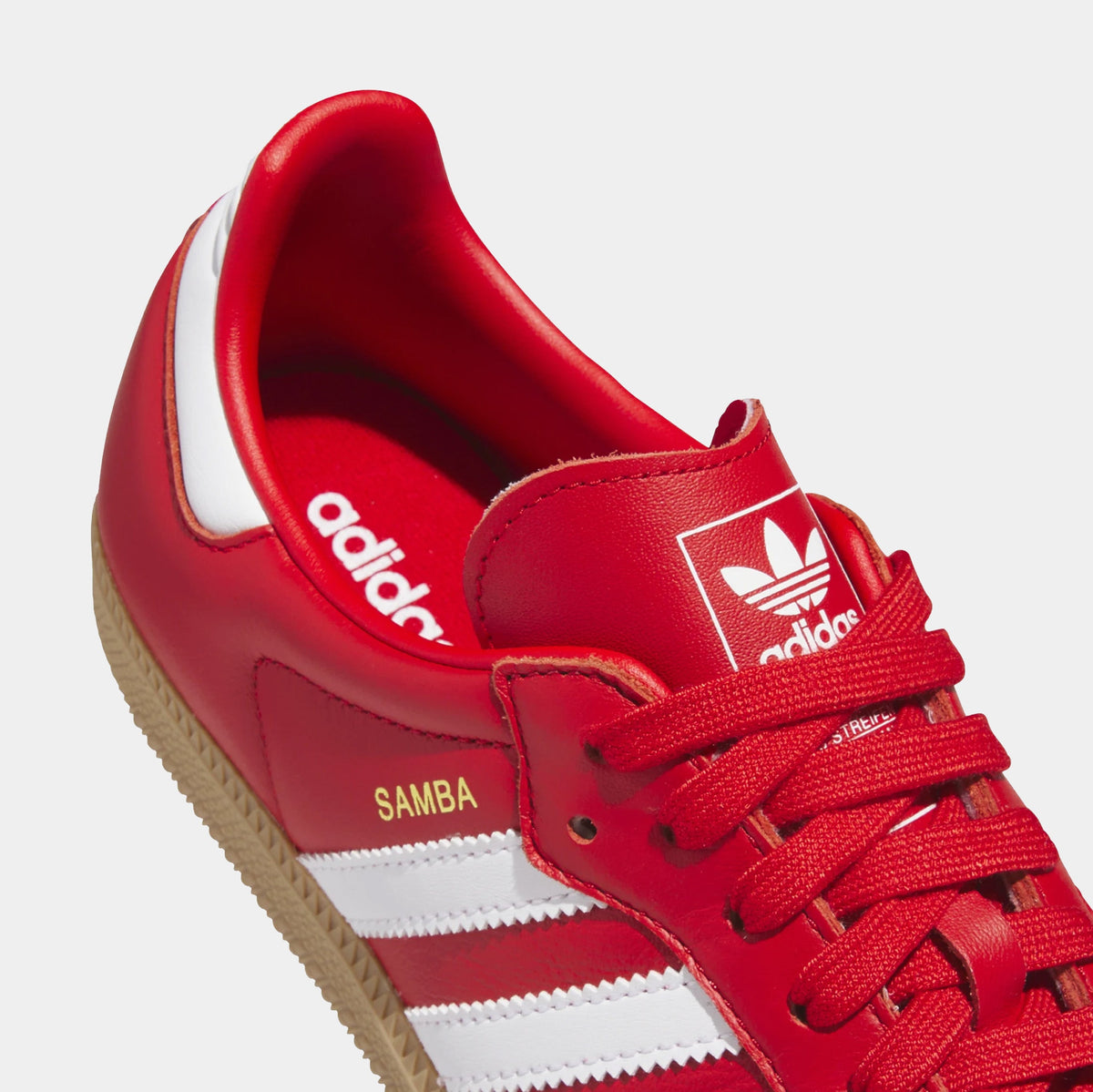 Samba OG Better Scarlet White Gold Womens Lifestyle Shoes (Better Scarlet/Footwear White/Gold Metallic)