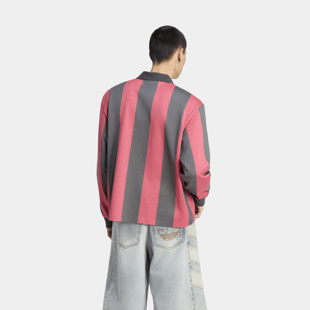 Originals Graphic Polo Mens Long Sleeve Shirt (Utility black/Pure Ruby)