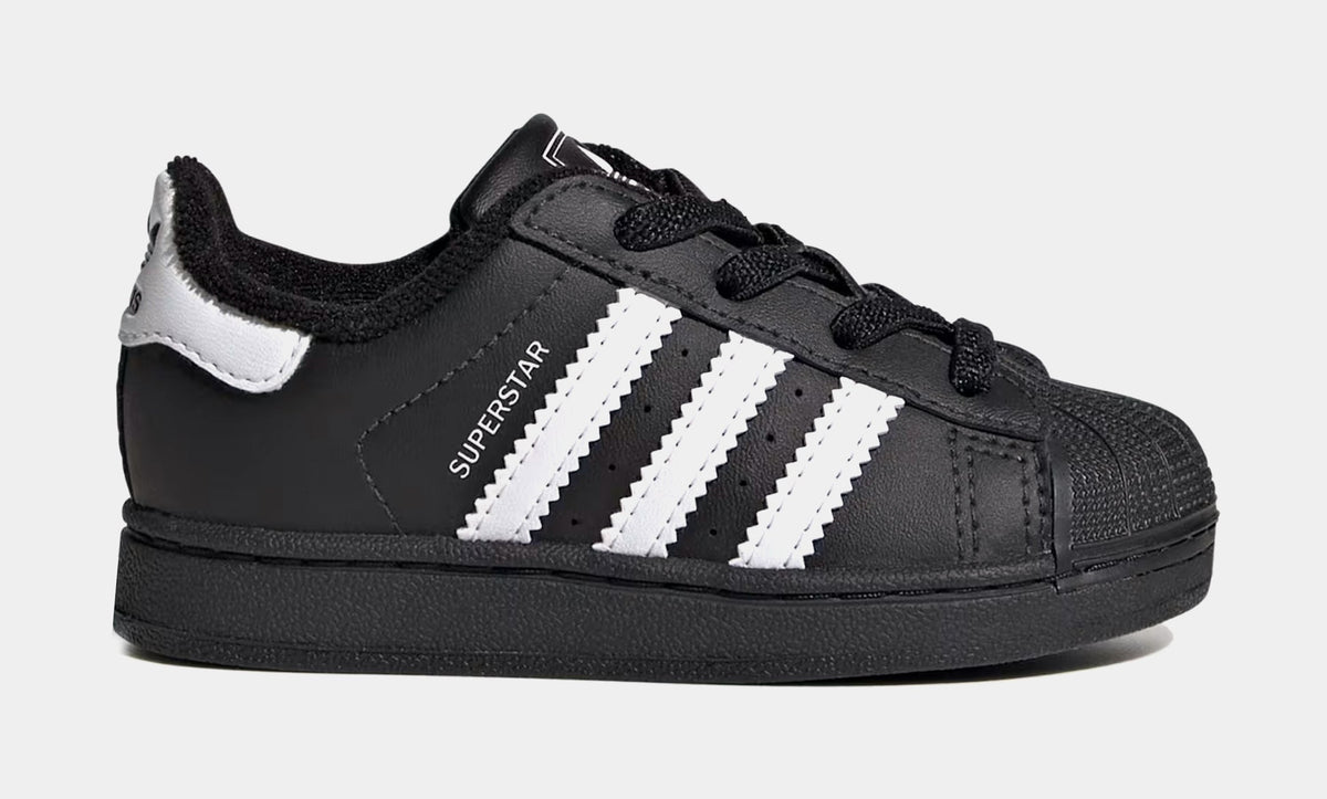 Superstar II Elastic Lace Infant Toddler Lifestyle Shoes (Core Black/Cloud White/Core Black)