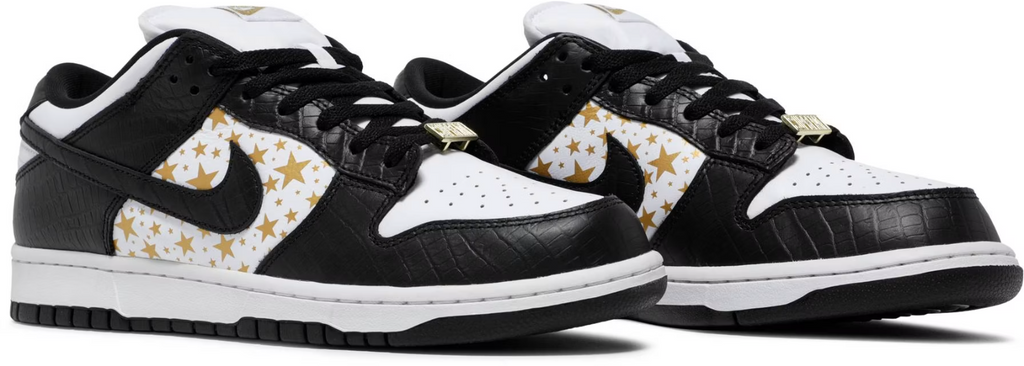 DH3228-102 Supreme Ã Nike SB Dunk Low OG QS Gold Stars "White/Black" (Men's)
