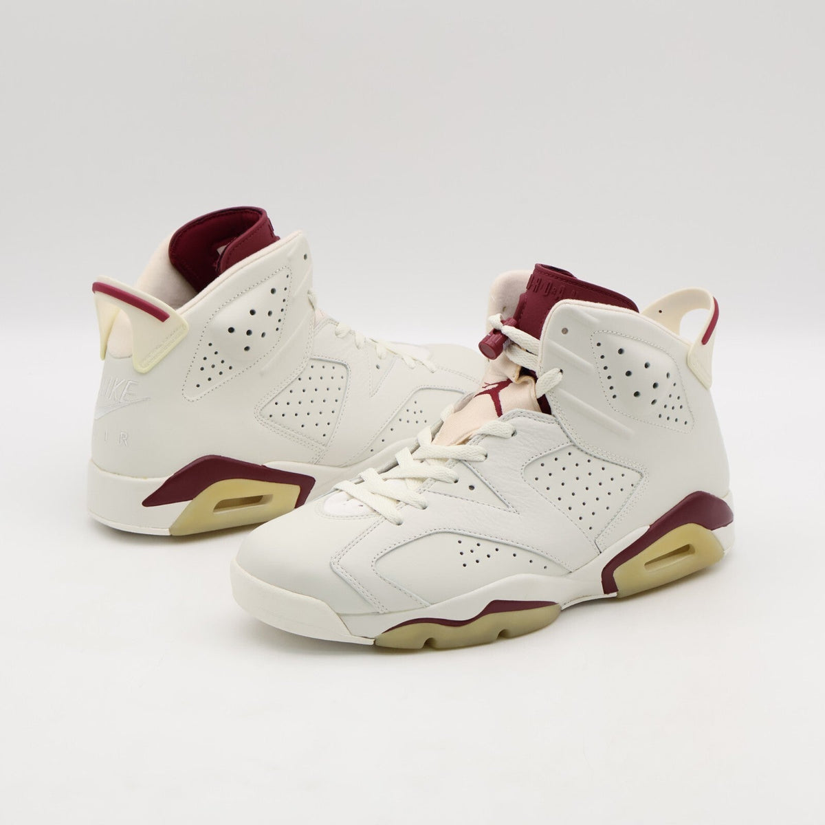 384664-116 Nike Air Jordan 6 Retro Maroon White Red Cream Ivory Burgundy Wine
