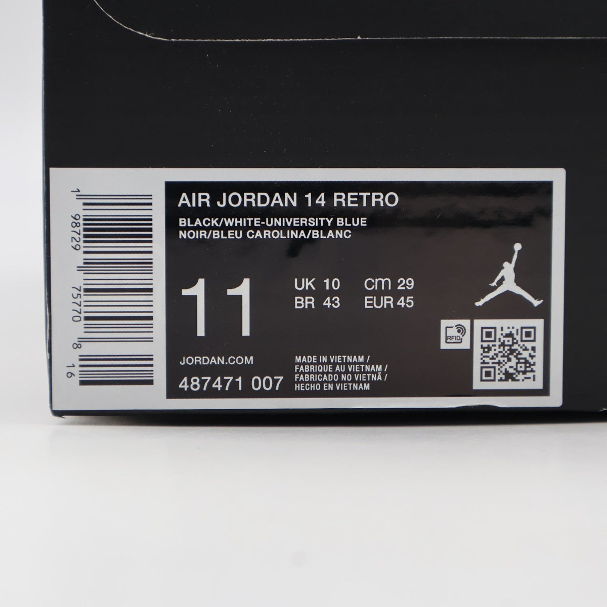 487471-007 Nike Air Jordan 14 Retro Black University Blue (Men's)