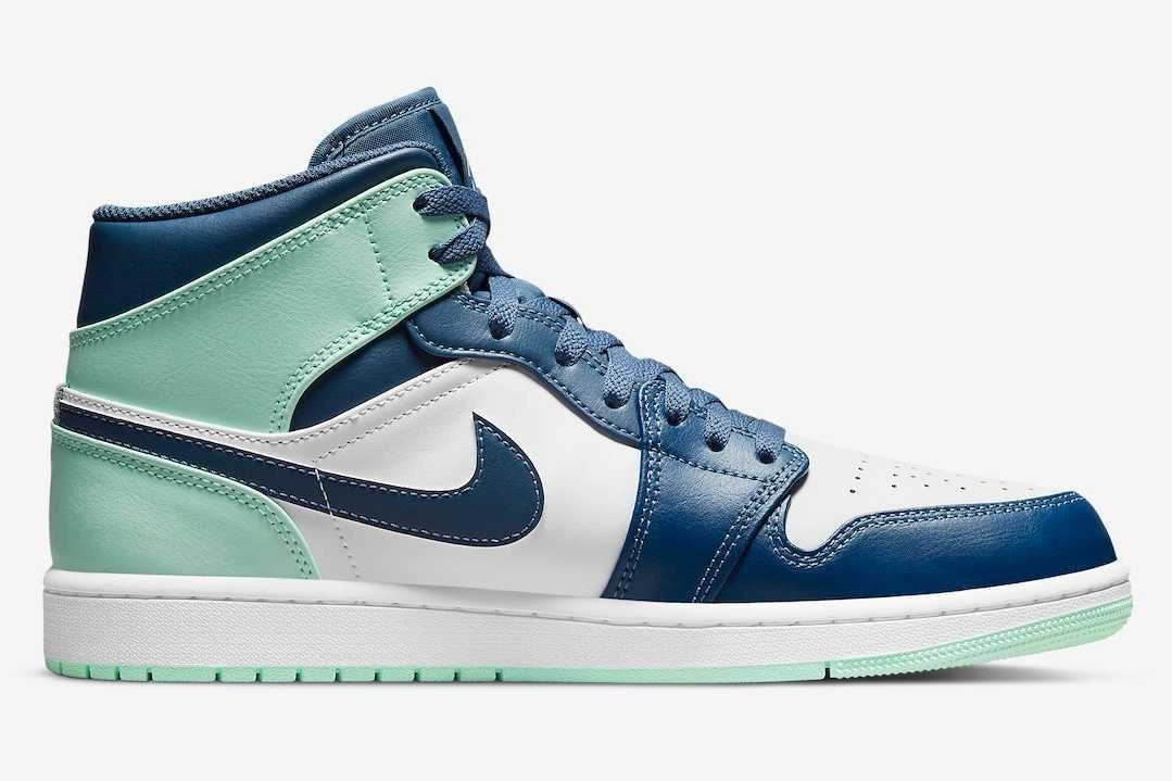 554724-413 Nike Air Jordan 1 Mid "Blue Mint" (Men's)