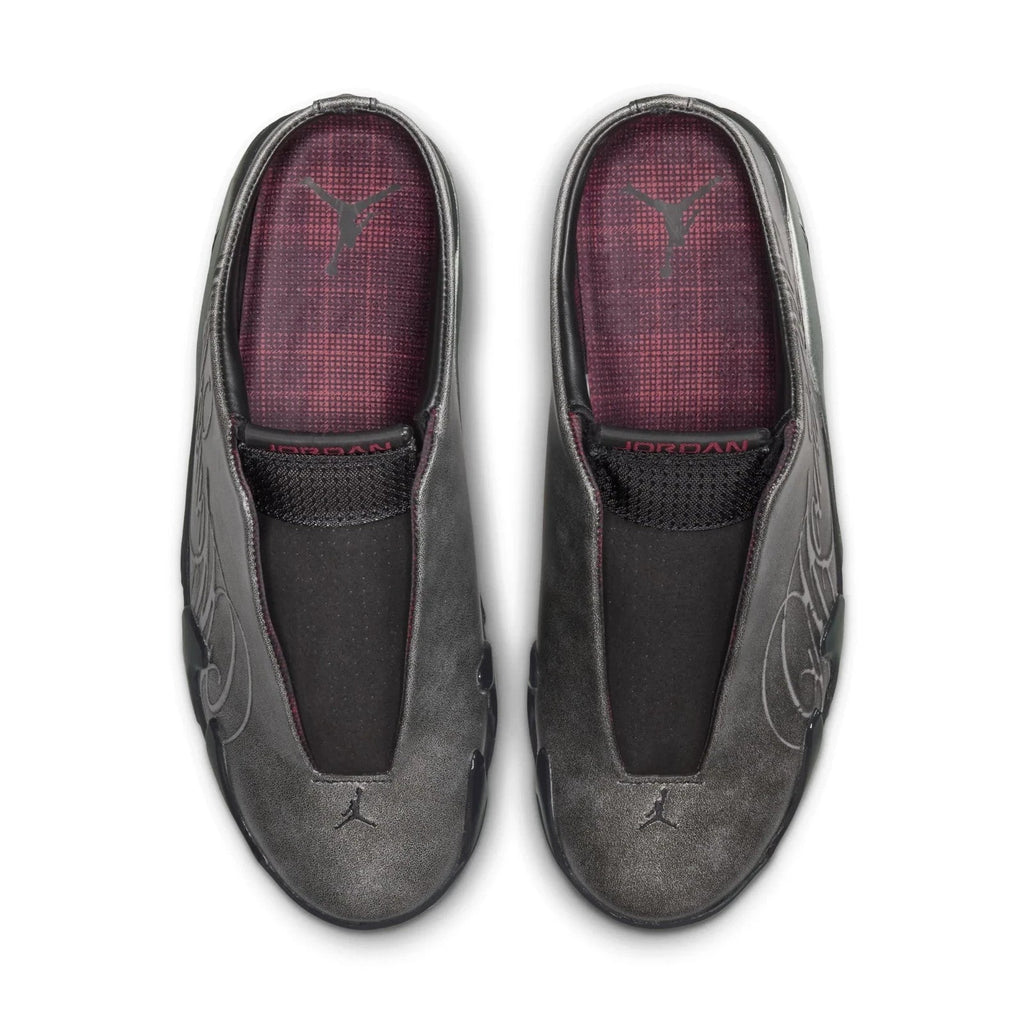 IR0908-001 Mowalola Ã Nike Air Jordan 14 Mule "Black/Metallic Silver" (Men's)