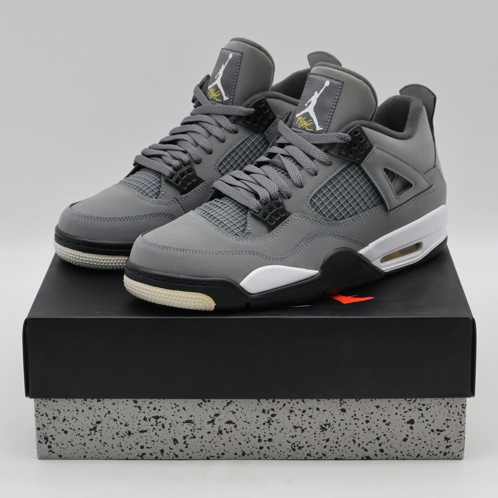 308497-007 Nike Air Jordan 4 Retro Cool Grey Chrome Dark Charcoal White Steel