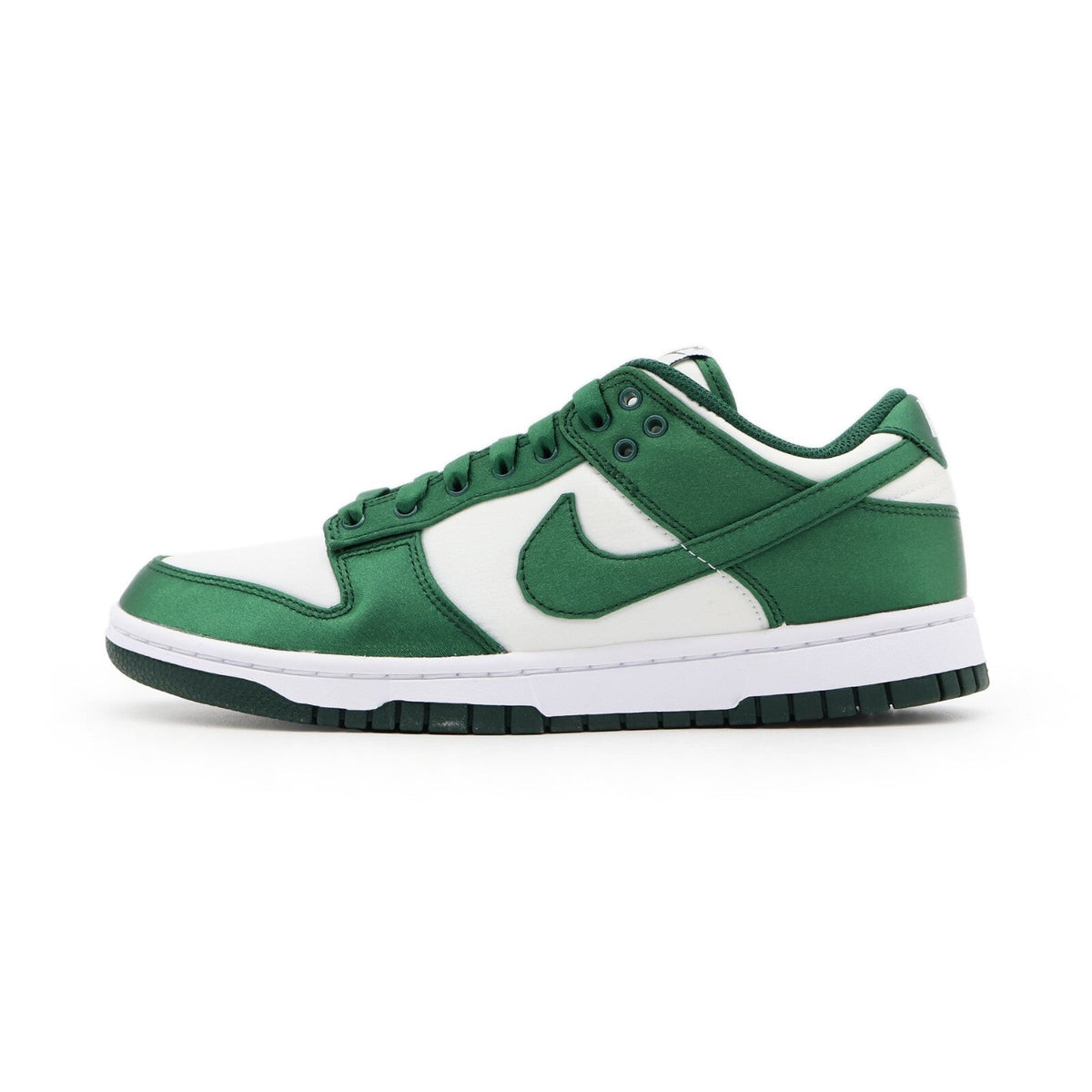 DX5931-100 Nike Dunk Low Michigan State Satin Team Forrest Green White (Women's)