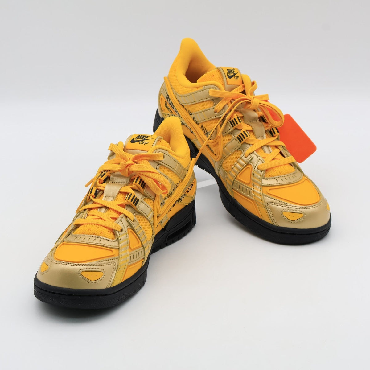 CU6015-700 Nike Air Rubber Dunk Off-White University Gold Yellow Black (Men's)