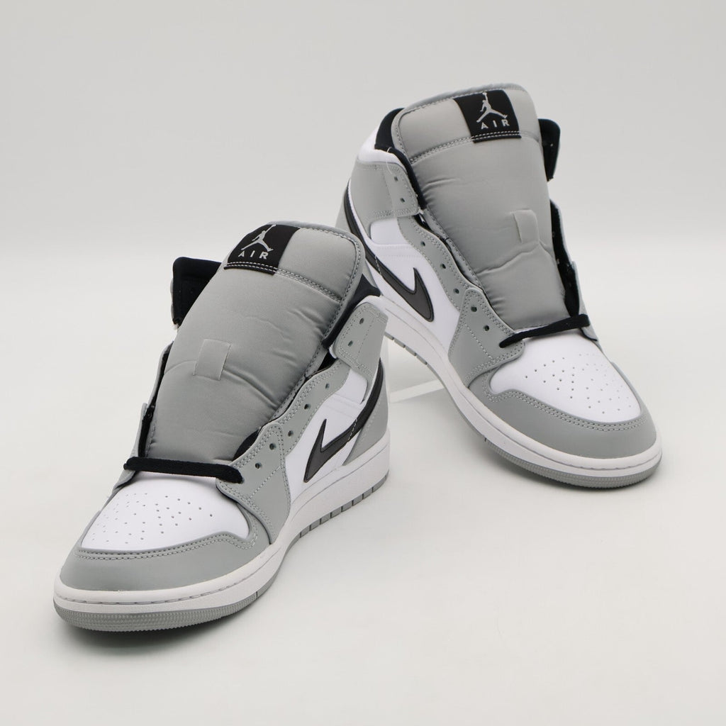 554724-092 Nike Air Jordan 1 Mid Light Smoke Grey Black White (Men's)