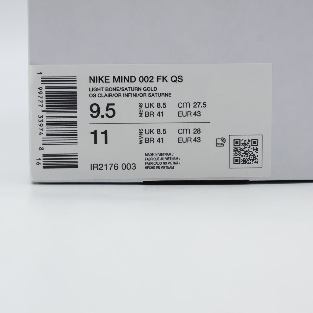 IR2176-003 Nike Mind 002 Flyknit "Light Bone/Saturn Gold" (Men's)