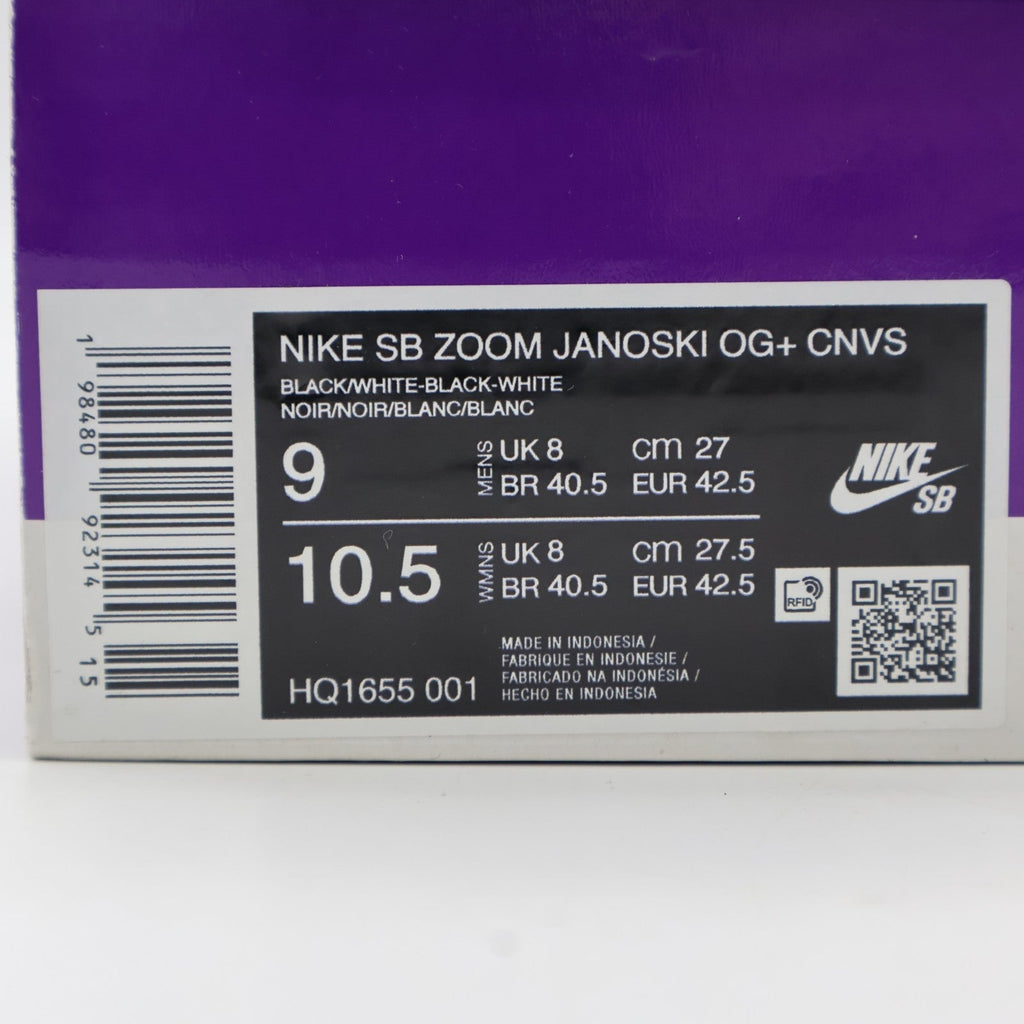HQ1655-001 Nike SB Zoom Janoski OG+ Canvas Black White (Men's)