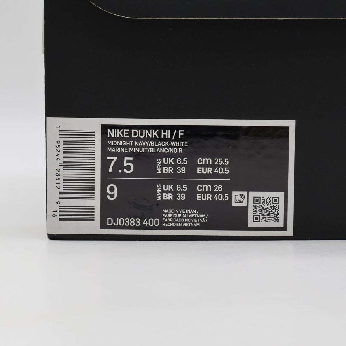 DJ0383-400 Nike Dunk High Fragment Design Tokyo Midnight Navy Black (Men's)