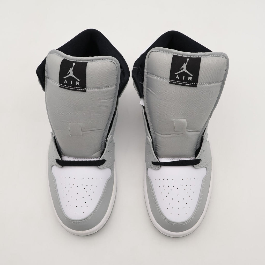 554724-092 Nike Air Jordan 1 Mid Light Smoke Grey Black White (Men's)