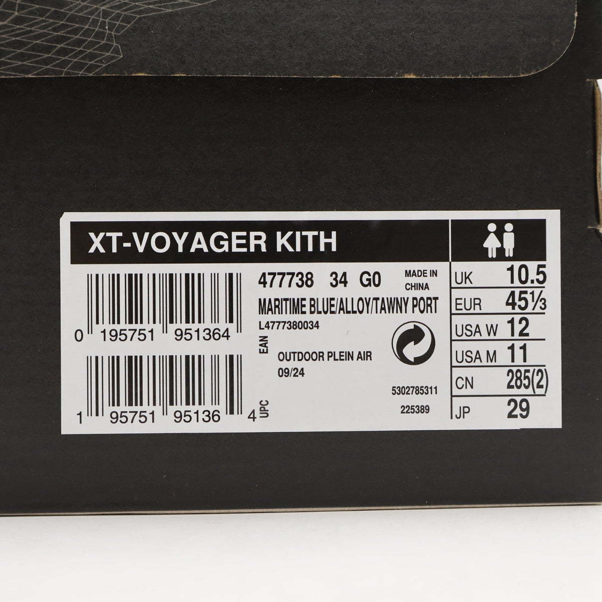 L47773800 KITH Salomon XT-Voyager Maritime Blue Alloy Tawny Port (Men's)
