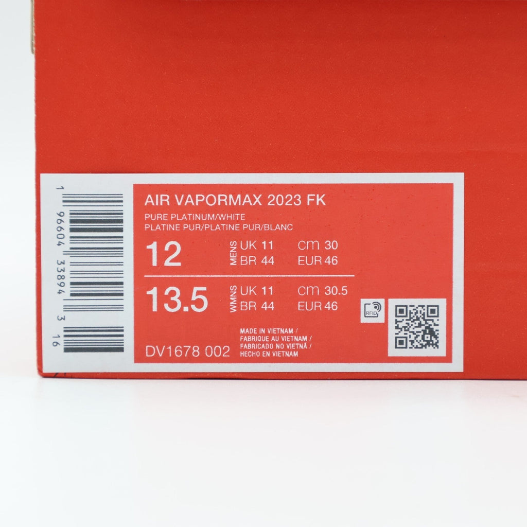 DV1678-002 Nike Air VaporMax 2023 Flyknit Pure Platinum White Silver Grey Men's)