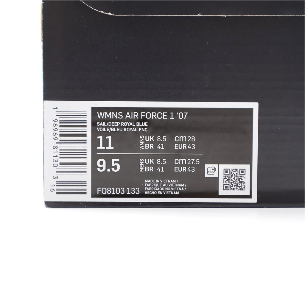 FQ8103-133 Nike Air Force 1 '07 Sail Pale Vanilla Gold Suede Deep Blue (Women's)
