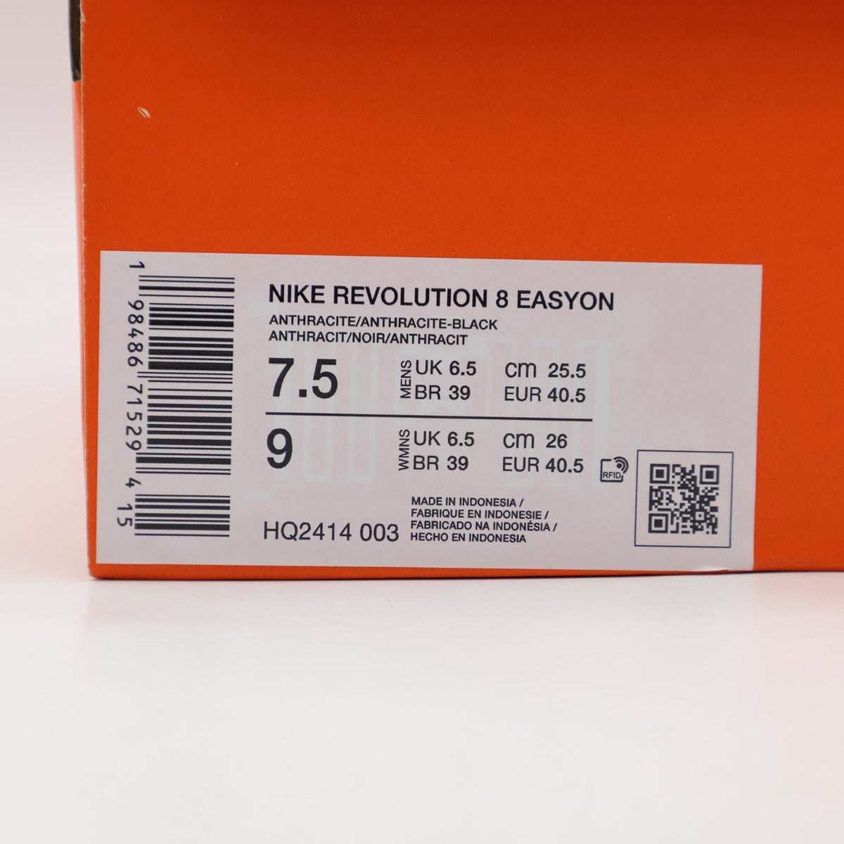 HQ2414-003 Nike Revolution 8 EasyOn "Anthracite/Black" (Men's)