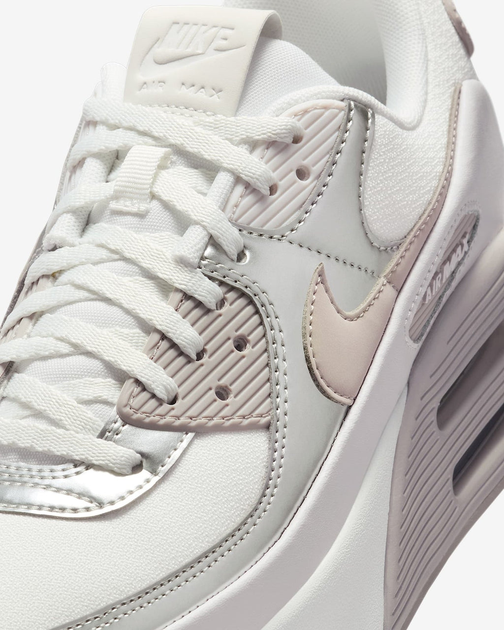 IB0170-101 Nike Air Max 90 LV8 Summit White Vast Grey Metallic (Women's)