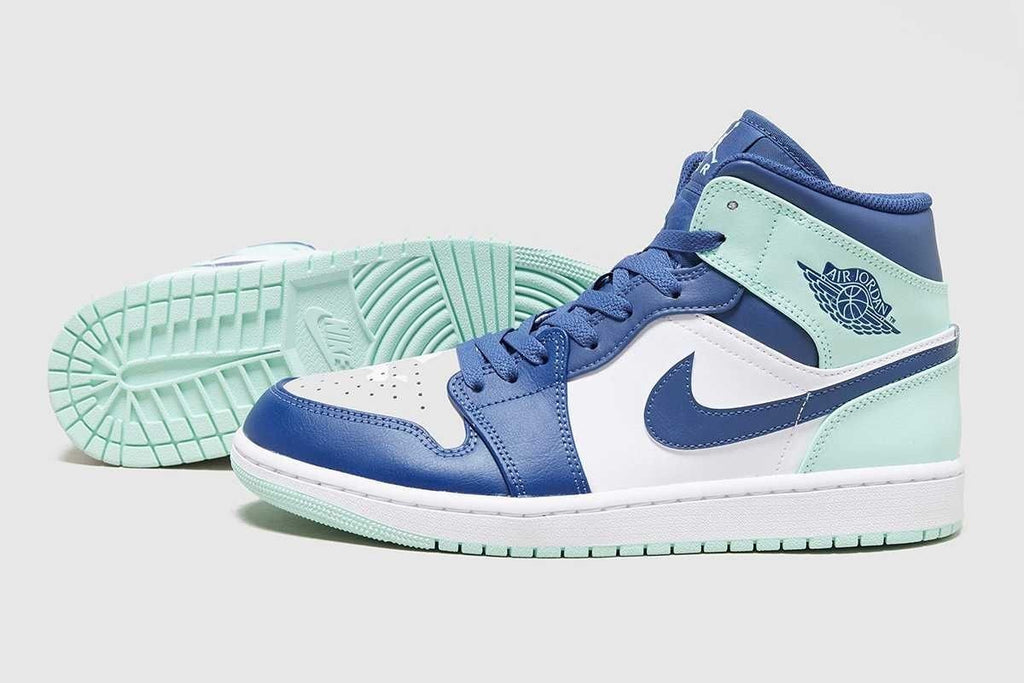 554724-413 Nike Air Jordan 1 Mid "Blue Mint" (Men's)