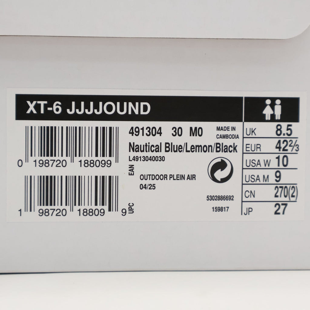 L49130400 JJJJound Salomon XT-6 Nautical Blue Lemon Black (Men's)