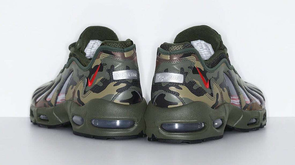 CV7652-300 Nike Air Max 96 Supreme Camo Dark Army Speed Red Clear (Men's)