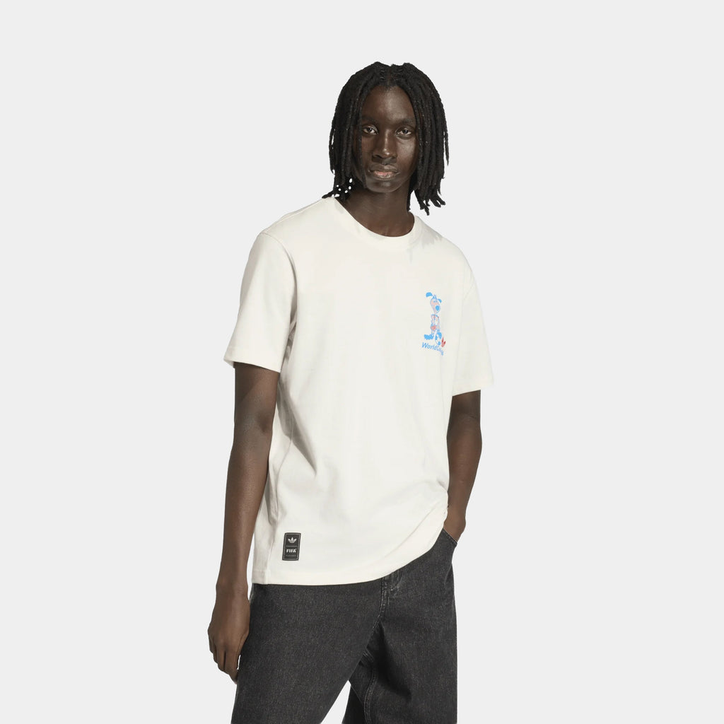 FIFA World Cup 26 Striker Mascot Mens Short Sleeve Shirt (Cloud White)