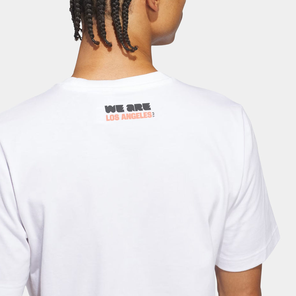 FIFA World Cup '26 Host City Los Angeles Graphic Mens Short Sleeve Shirt (White)