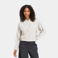 3 Stripes Woven Bomber Womens Jacket (Beige/White)