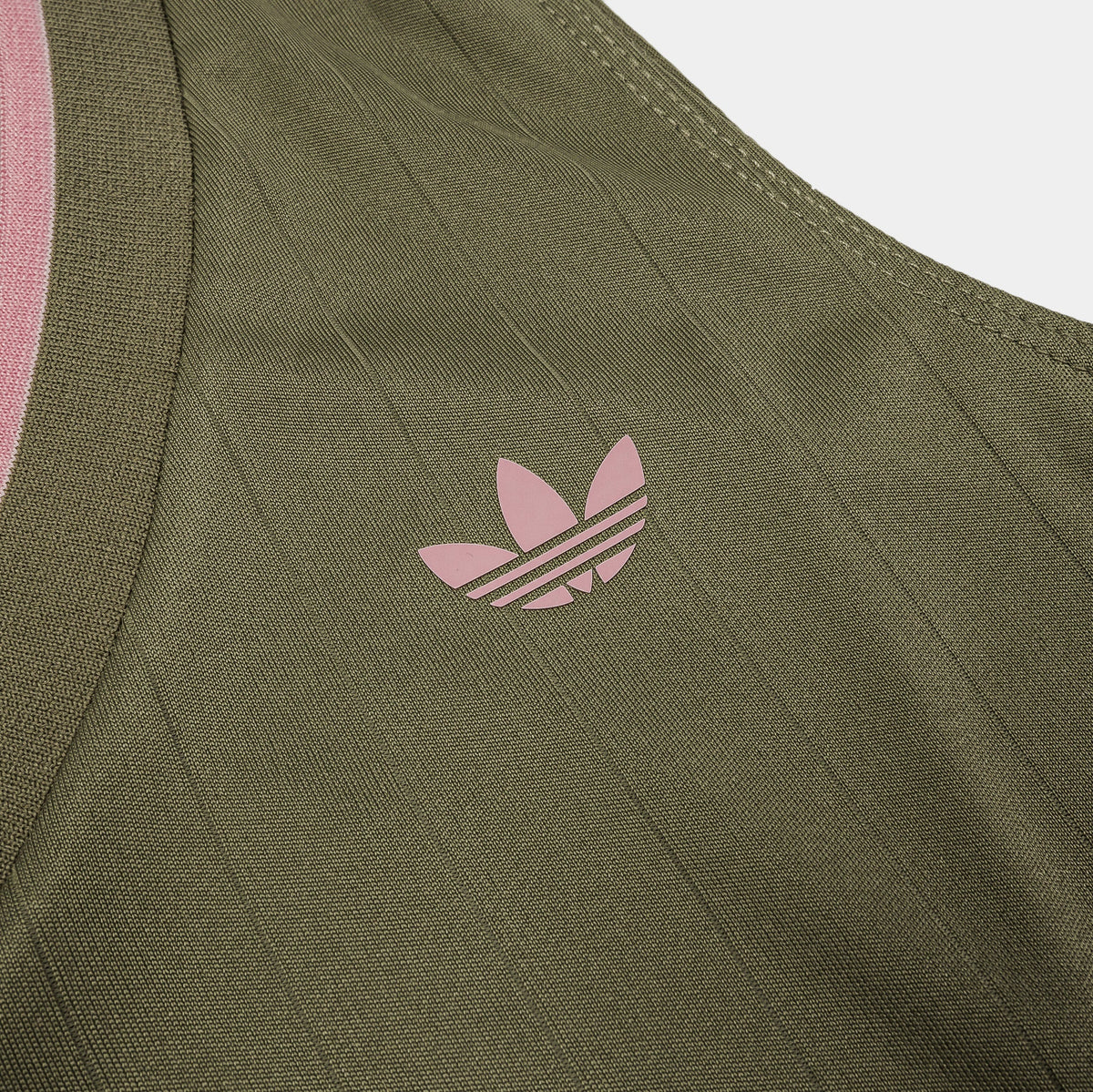 Soccer Summer V Neck Tank Womens Short Sleeve (Olive/Pink)